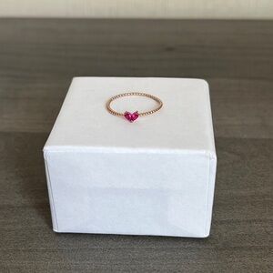 HEART CRYSTAL ROSE GOLD TONED RING